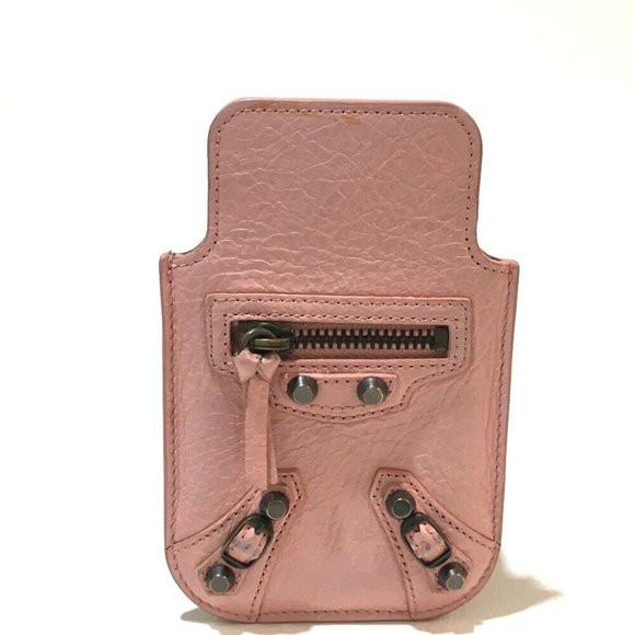 BALENCIAGA Smartphone case Pink Beige Leather 240584 - Picture 1 of 6